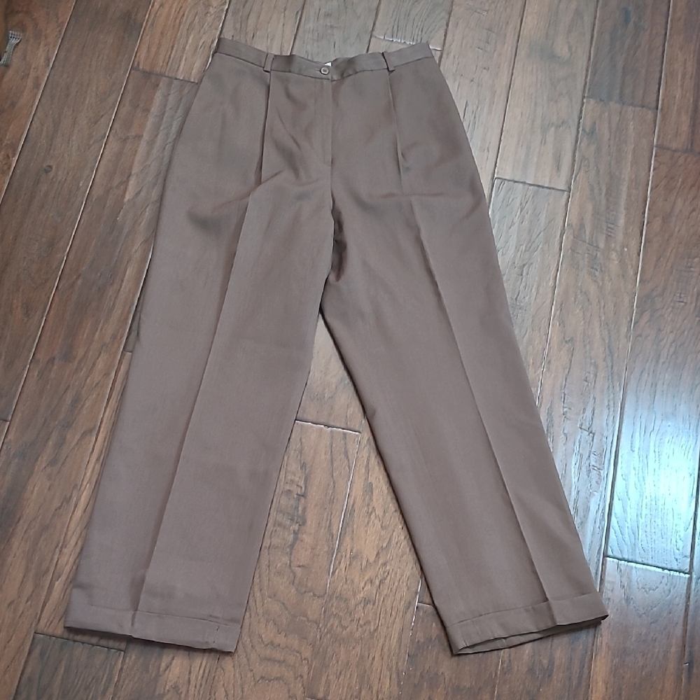 Brooks Brothers 346 Brown Fully Lined 100% Wool Single Front Pleat Trousers (10)